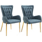 Glam Metal Arm Dining Chair Upholstered Dining Side Chair for Home Use Blue 2 Piece Set Clearhalo ' kitchen&dining_furn' 'Dining Chairs' 'Dining Tables & Seating' 'dining_chair' 'furn' 'furn_dining_chair' 'Furniture' 'furniture_dining_chair' 'Kitchen & Dining Furniture' 'kitchen' 4546411