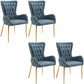 Glam Metal Arm Dining Chair Upholstered Dining Side Chair for Home Use Blue 4 Piece Set Clearhalo ' kitchen&dining_furn' 'Dining Chairs' 'Dining Tables & Seating' 'dining_chair' 'furn' 'furn_dining_chair' 'Furniture' 'furniture_dining_chair' 'Kitchen & Dining Furniture' 'kitchen' 4546412