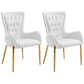Glam Metal Arm Dining Chair Upholstered Dining Side Chair for Home Use White 2 Piece Set Clearhalo ' kitchen&dining_furn' 'Dining Chairs' 'Dining Tables & Seating' 'dining_chair' 'furn' 'furn_dining_chair' 'Furniture' 'furniture_dining_chair' 'Kitchen & Dining Furniture' 'kitchen' 4546414