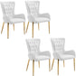 Glam Metal Arm Dining Chair Upholstered Dining Side Chair for Home Use White 4 Piece Set Clearhalo ' kitchen&dining_furn' 'Dining Chairs' 'Dining Tables & Seating' 'dining_chair' 'furn' 'furn_dining_chair' 'Furniture' 'furniture_dining_chair' 'Kitchen & Dining Furniture' 'kitchen' 4546415