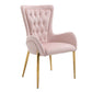 Glam Metal Arm Dining Chair Upholstered Dining Side Chair for Home Use Pink 1 Piece Clearhalo ' kitchen&dining_furn' 'Dining Chairs' 'Dining Tables & Seating' 'dining_chair' 'furn' 'furn_dining_chair' 'Furniture' 'furniture_dining_chair' 'Kitchen & Dining Furniture' 'kitchen' 4546416