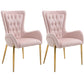 Glam Metal Arm Dining Chair Upholstered Dining Side Chair for Home Use Pink 2 Piece Set Clearhalo ' kitchen&dining_furn' 'Dining Chairs' 'Dining Tables & Seating' 'dining_chair' 'furn' 'furn_dining_chair' 'Furniture' 'furniture_dining_chair' 'Kitchen & Dining Furniture' 'kitchen' 4546417
