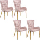 Glam Metal Arm Dining Chair Upholstered Dining Side Chair for Home Use Pink 4 Piece Set Clearhalo ' kitchen&dining_furn' 'Dining Chairs' 'Dining Tables & Seating' 'dining_chair' 'furn' 'furn_dining_chair' 'Furniture' 'furniture_dining_chair' 'Kitchen & Dining Furniture' 'kitchen' 4546418