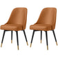 Nordic Style Solid Back Armless Dining Chairs Faux Leather Dining Chairs Brown 2 Piece Set Clearhalo ' kitchen&dining_furn' 'Dining Chairs' 'Dining Tables & Seating' 'dining_chair' 'furn' 'furn_dining_chair' 'Furniture' 'furniture_dining_chair' 'Kitchen & Dining Furniture' 'kitchen' 4546422