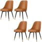 Nordic Style Solid Back Armless Dining Chairs Faux Leather Dining Chairs Brown 4 Piece Set Clearhalo ' kitchen&dining_furn' 'Dining Chairs' 'Dining Tables & Seating' 'dining_chair' 'furn' 'furn_dining_chair' 'Furniture' 'furniture_dining_chair' 'Kitchen & Dining Furniture' 'kitchen' 4546424