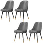 Nordic Style Solid Back Armless Dining Chairs Faux Leather Dining Chairs Grey 4 Piece Set Clearhalo ' kitchen&dining_furn' 'Dining Chairs' 'Dining Tables & Seating' 'dining_chair' 'furn' 'furn_dining_chair' 'Furniture' 'furniture_dining_chair' 'Kitchen & Dining Furniture' 'kitchen' 4546434