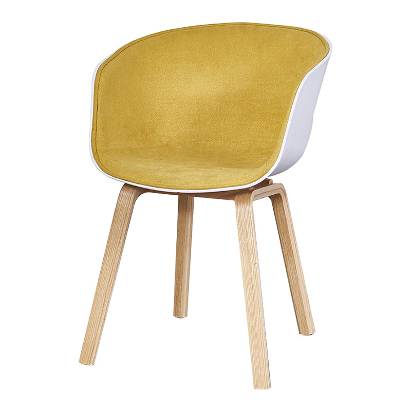 Modern Style Dining Chairs Dining Armless Side Chair with Wooden Legs Yellow 1 Piece Clearhalo ' kitchen&dining_furn' 'Dining Chairs' 'Dining Tables & Seating' 'dining_chair' 'furn' 'furn_dining_chair' 'Furniture' 'furniture_dining_chair' 'Kitchen & Dining Furniture' 'kitchen' 4546437