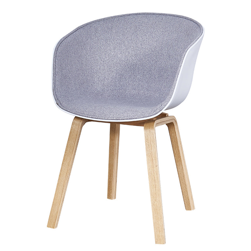 Modern Style Dining Chairs Dining Armless Side Chair with Wooden Legs Light Gray 1 Piece Clearhalo ' kitchen&dining_furn' 'Dining Chairs' 'Dining Tables & Seating' 'dining_chair' 'furn' 'furn_dining_chair' 'Furniture' 'furniture_dining_chair' 'Kitchen & Dining Furniture' 'kitchen' 4546438