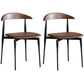 Industrial Design Armless Open Back Side Chairs Faux Leather Dining Chairs Coffee 2 Piece Set Clearhalo ' kitchen&dining_furn' 'Dining Chairs' 'Dining Tables & Seating' 'dining_chair' 'furn' 'furn_dining_chair' 'Furniture' 'furniture_dining_chair' 'Kitchen & Dining Furniture' 'kitchen' 4546467