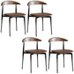 Industrial Design Armless Open Back Side Chairs Faux Leather Dining Chairs Coffee 4 Piece Set Clearhalo ' kitchen&dining_furn' 'Dining Chairs' 'Dining Tables & Seating' 'dining_chair' 'furn' 'furn_dining_chair' 'Furniture' 'furniture_dining_chair' 'Kitchen & Dining Furniture' 'kitchen' 4546470