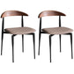 Industrial Design Armless Open Back Side Chairs Faux Leather Dining Chairs Light Camel 2 Piece Set Clearhalo ' kitchen&dining_furn' 'Dining Chairs' 'Dining Tables & Seating' 'dining_chair' 'furn' 'furn_dining_chair' 'Furniture' 'furniture_dining_chair' 'Kitchen & Dining Furniture' 'kitchen' 4546474