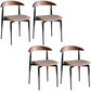 Industrial Design Armless Open Back Side Chairs Faux Leather Dining Chairs Light Camel 4 Piece Set Clearhalo ' kitchen&dining_furn' 'Dining Chairs' 'Dining Tables & Seating' 'dining_chair' 'furn' 'furn_dining_chair' 'Furniture' 'furniture_dining_chair' 'Kitchen & Dining Furniture' 'kitchen' 4546475