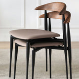 Industrial Design Armless Open Back Side Chairs Faux Leather Dining Chairs Clearhalo ' kitchen&dining_furn' 'Dining Chairs' 'Dining Tables & Seating' 'dining_chair' 'furn' 'furn_dining_chair' 'Furniture' 'furniture_dining_chair' 'Kitchen & Dining Furniture' 'kitchen' 4546476