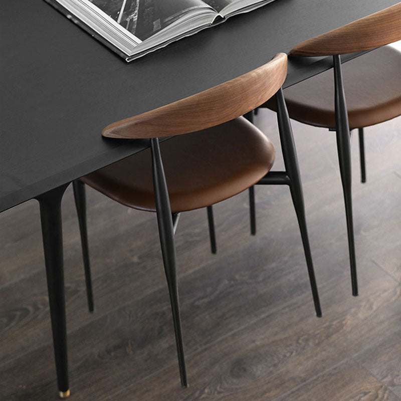 Industrial Design Armless Open Back Side Chairs Faux Leather Dining Chairs Clearhalo ' kitchen&dining_furn' 'Dining Chairs' 'Dining Tables & Seating' 'dining_chair' 'furn' 'furn_dining_chair' 'Furniture' 'furniture_dining_chair' 'Kitchen & Dining Furniture' 'kitchen' 4546480