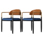 Contemporary Style Dining Chairs Dining Arm Open Back Chairs with Metal Legs Blue-Brown 2 Piece Set Clearhalo ' kitchen&dining_furn' 'Dining Chairs' 'Dining Tables & Seating' 'dining_chair' 'furn' 'furn_dining_chair' 'Furniture' 'furniture_dining_chair' 'Kitchen & Dining Furniture' 'kitchen' 4546485