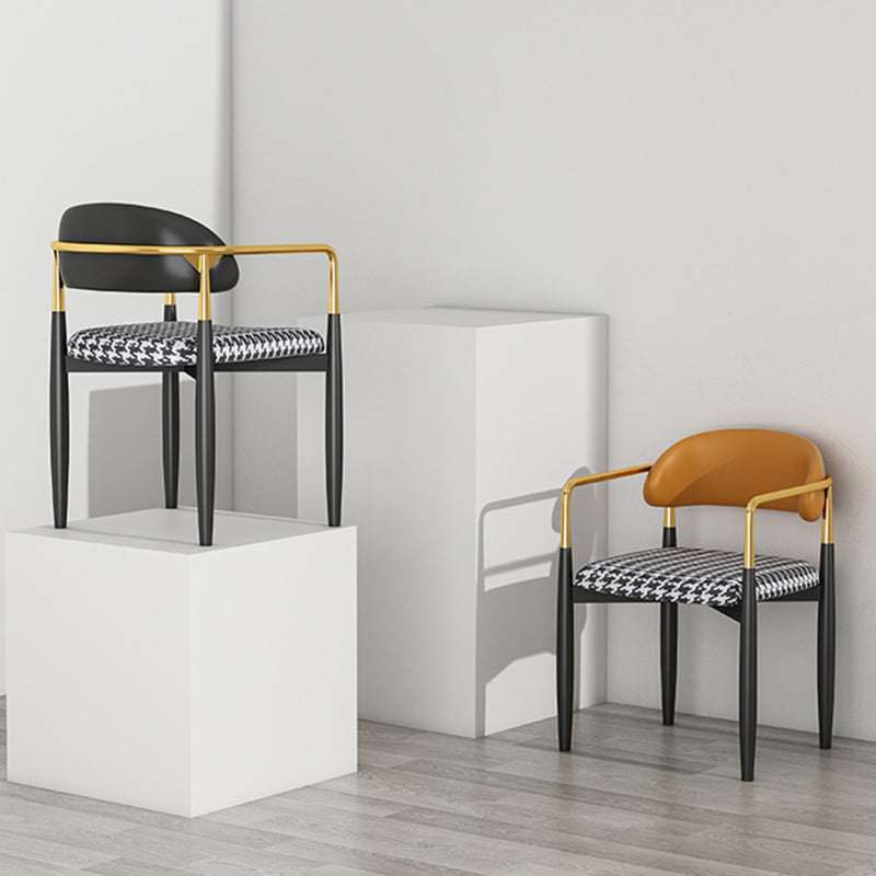 Contemporary Style Dining Chairs Dining Arm Open Back Chairs with Metal Legs Clearhalo ' kitchen&dining_furn' 'Dining Chairs' 'Dining Tables & Seating' 'dining_chair' 'furn' 'furn_dining_chair' 'Furniture' 'furniture_dining_chair' 'Kitchen & Dining Furniture' 'kitchen' 4546486