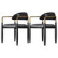 Contemporary Style Dining Chairs Dining Arm Open Back Chairs with Metal Legs Black 2 Piece Set Clearhalo ' kitchen&dining_furn' 'Dining Chairs' 'Dining Tables & Seating' 'dining_chair' 'furn' 'furn_dining_chair' 'Furniture' 'furniture_dining_chair' 'Kitchen & Dining Furniture' 'kitchen' 4546491