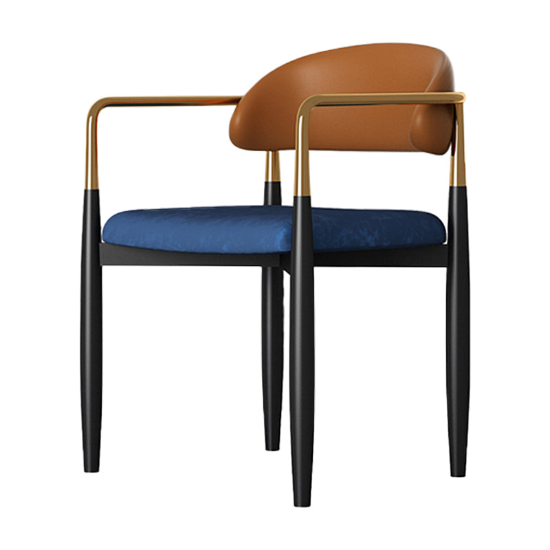 Contemporary Style Dining Chairs Dining Arm Open Back Chairs with Metal Legs Clearhalo ' kitchen&dining_furn' 'Dining Chairs' 'Dining Tables & Seating' 'dining_chair' 'furn' 'furn_dining_chair' 'Furniture' 'furniture_dining_chair' 'Kitchen & Dining Furniture' 'kitchen' 4546492