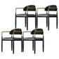 Contemporary Style Dining Chairs Dining Arm Open Back Chairs with Metal Legs Black 4 Piece Set Clearhalo ' kitchen&dining_furn' 'Dining Chairs' 'Dining Tables & Seating' 'dining_chair' 'furn' 'furn_dining_chair' 'Furniture' 'furniture_dining_chair' 'Kitchen & Dining Furniture' 'kitchen' 4546493