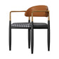 Contemporary Style Dining Chairs Dining Arm Open Back Chairs with Metal Legs Brown-Black 1 Piece Clearhalo ' kitchen&dining_furn' 'Dining Chairs' 'Dining Tables & Seating' 'dining_chair' 'furn' 'furn_dining_chair' 'Furniture' 'furniture_dining_chair' 'Kitchen & Dining Furniture' 'kitchen' 4546496