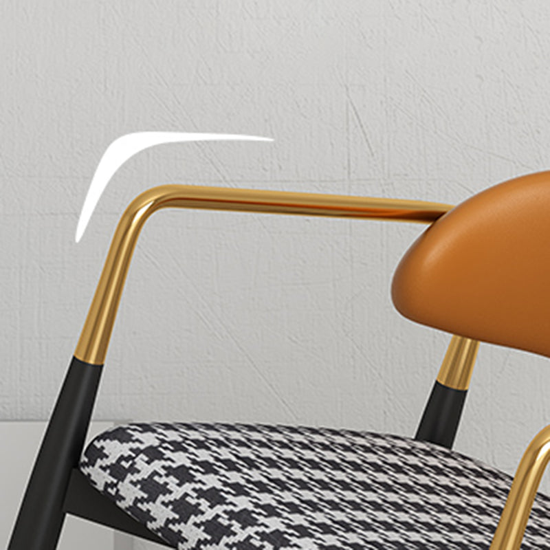 Contemporary Style Dining Chairs Dining Arm Open Back Chairs with Metal Legs Clearhalo ' kitchen&dining_furn' 'Dining Chairs' 'Dining Tables & Seating' 'dining_chair' 'furn' 'furn_dining_chair' 'Furniture' 'furniture_dining_chair' 'Kitchen & Dining Furniture' 'kitchen' 4546498