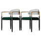 Contemporary Style Dining Chairs Dining Arm Open Back Chairs with Metal Legs Gray-Green 2 Piece Set Clearhalo ' kitchen&dining_furn' 'Dining Chairs' 'Dining Tables & Seating' 'dining_chair' 'furn' 'furn_dining_chair' 'Furniture' 'furniture_dining_chair' 'Kitchen & Dining Furniture' 'kitchen' 4546504