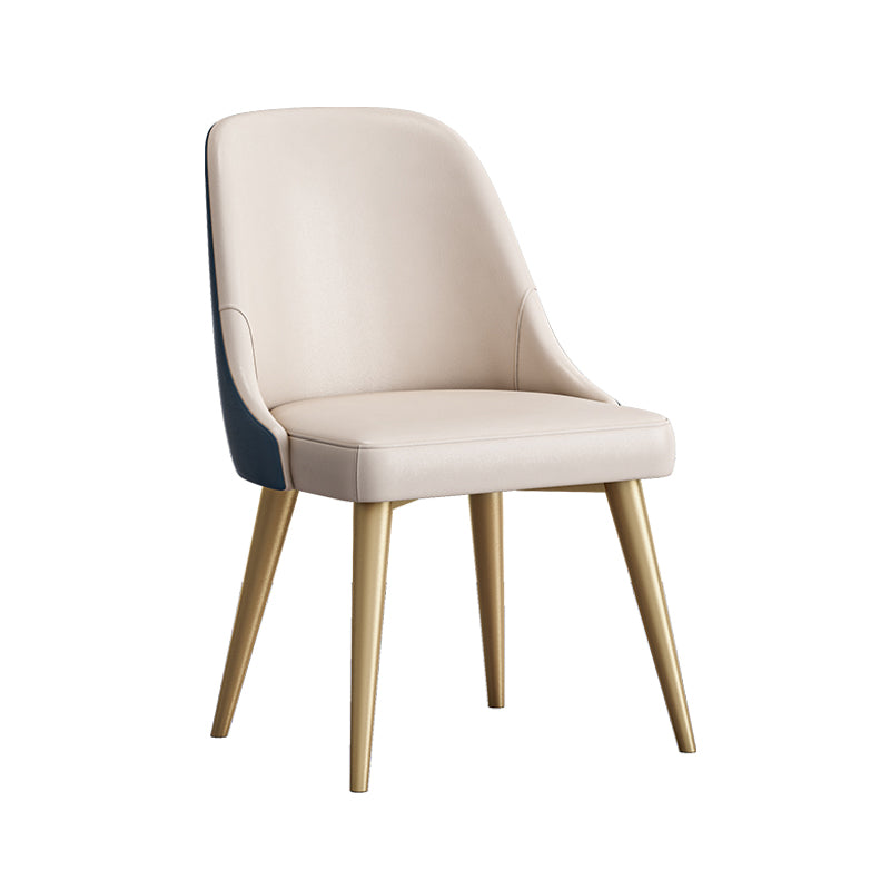 Nordic Design Faux Leather Dining Chairs Solid Back Armless Dining Chair White 1 Piece Clearhalo ' kitchen&dining_furn' 'Dining Chairs' 'Dining Tables & Seating' 'dining_chair' 'furn' 'furn_dining_chair' 'Furniture' 'furniture_dining_chair' 'Kitchen & Dining Furniture' 'kitchen' 4546512