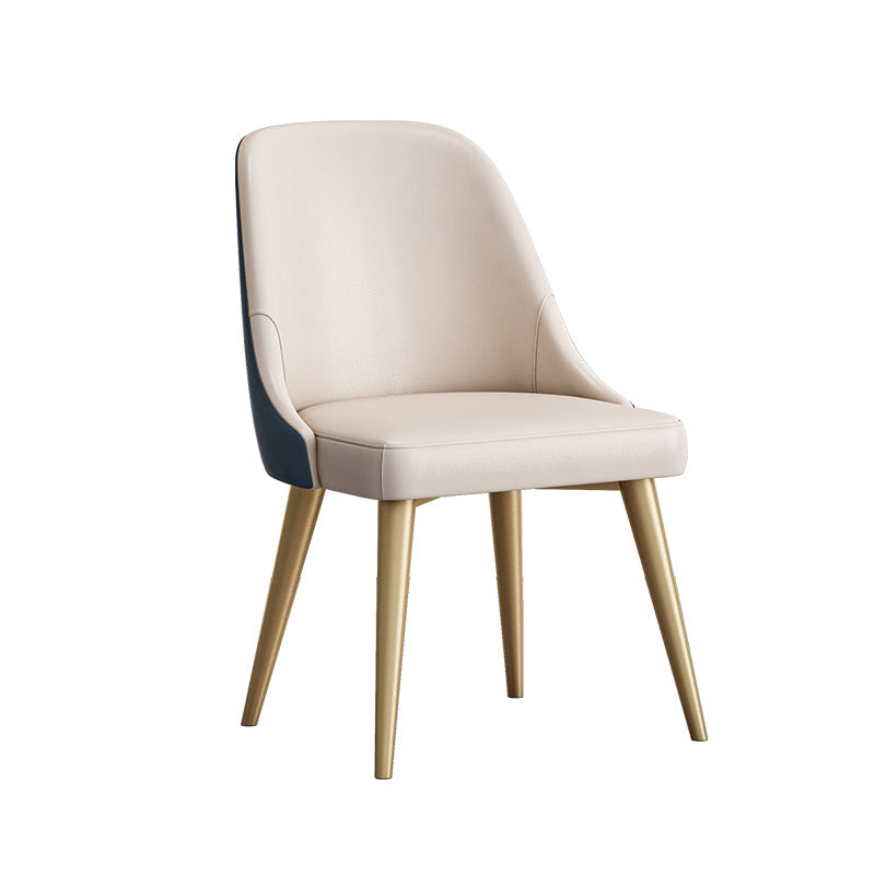 Nordic Design Faux Leather Dining Chairs Solid Back Armless Dining Chair Clearhalo ' kitchen&dining_furn' 'Dining Chairs' 'Dining Tables & Seating' 'dining_chair' 'furn' 'furn_dining_chair' 'Furniture' 'furniture_dining_chair' 'Kitchen & Dining Furniture' 'kitchen' 4546520