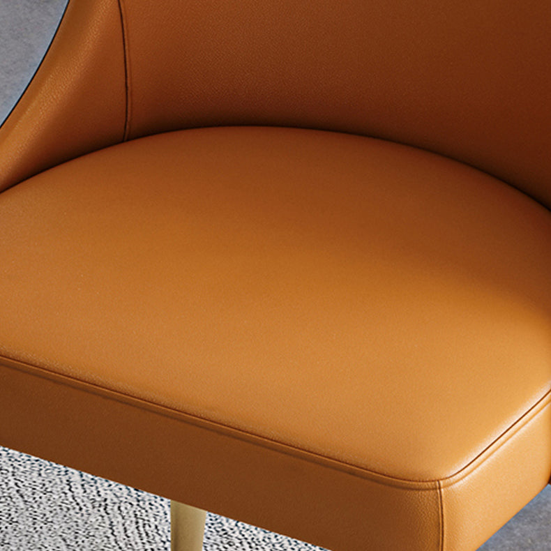 Nordic Design Faux Leather Dining Chairs Solid Back Armless Dining Chair Clearhalo ' kitchen&dining_furn' 'Dining Chairs' 'Dining Tables & Seating' 'dining_chair' 'furn' 'furn_dining_chair' 'Furniture' 'furniture_dining_chair' 'Kitchen & Dining Furniture' 'kitchen' 4546521