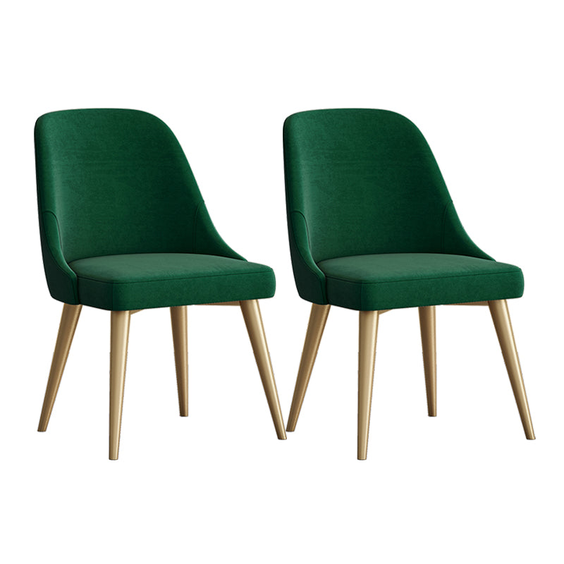 Nordic Design Faux Leather Dining Chairs Solid Back Armless Dining Chair Blackish Green 2 Piece Set Clearhalo ' kitchen&dining_furn' 'Dining Chairs' 'Dining Tables & Seating' 'dining_chair' 'furn' 'furn_dining_chair' 'Furniture' 'furniture_dining_chair' 'Kitchen & Dining Furniture' 'kitchen' 4546525