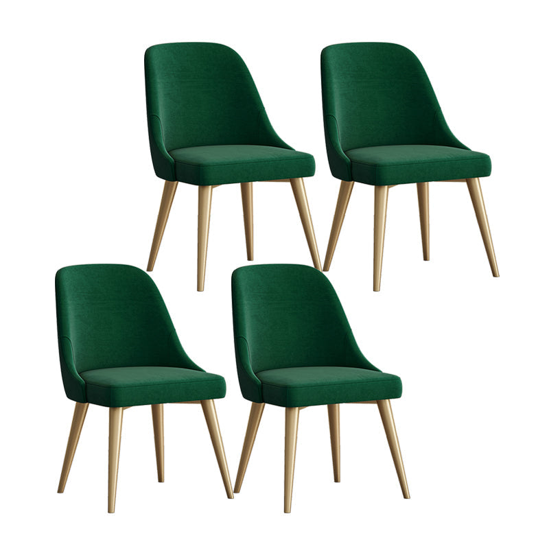 Nordic Design Faux Leather Dining Chairs Solid Back Armless Dining Chair Blackish Green 4 Piece Set Clearhalo ' kitchen&dining_furn' 'Dining Chairs' 'Dining Tables & Seating' 'dining_chair' 'furn' 'furn_dining_chair' 'Furniture' 'furniture_dining_chair' 'Kitchen & Dining Furniture' 'kitchen' 4546527