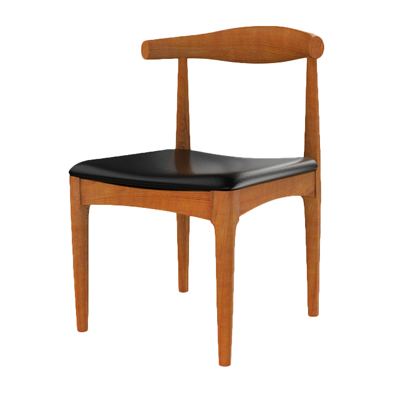 Modern Dining Open Back Chairs Dining Armless Side Chairs with Wooden Legs Red Brown 1 Piece Clearhalo ' kitchen&dining_furn' 'Dining Chairs' 'Dining Tables & Seating' 'dining_chair' 'furn' 'furn_dining_chair' 'Furniture' 'furniture_dining_chair' 'Kitchen & Dining Furniture' 'kitchen' 4546537