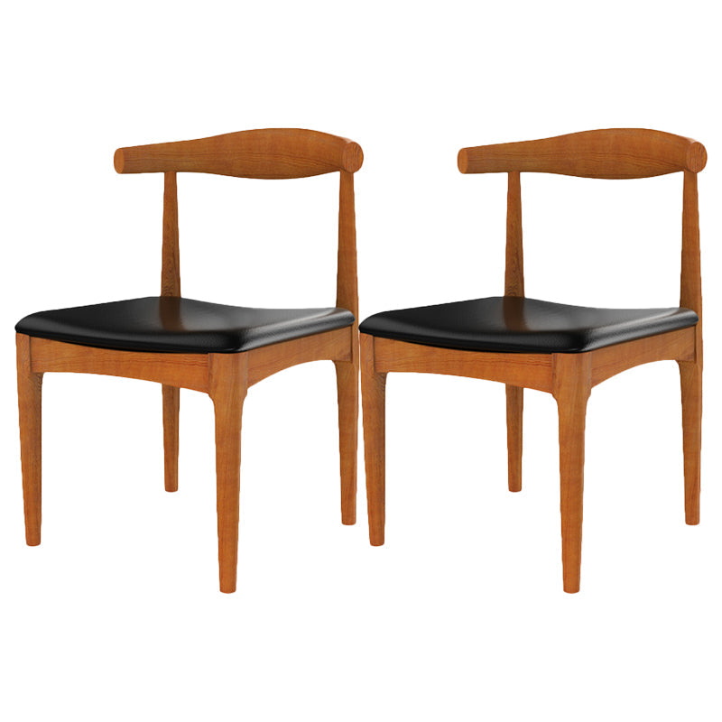 Modern Dining Open Back Chairs Dining Armless Side Chairs with Wooden Legs Red Brown 2 Piece Set Clearhalo ' kitchen&dining_furn' 'Dining Chairs' 'Dining Tables & Seating' 'dining_chair' 'furn' 'furn_dining_chair' 'Furniture' 'furniture_dining_chair' 'Kitchen & Dining Furniture' 'kitchen' 4546539