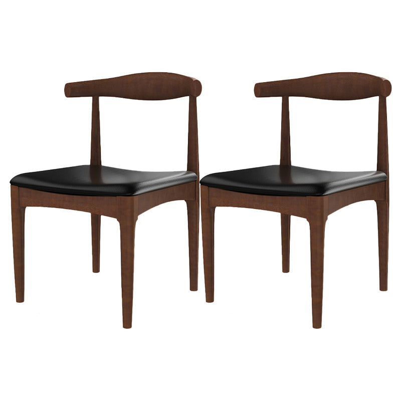 Modern Dining Open Back Chairs Dining Armless Side Chairs with Wooden Legs Walnut 2 Piece Set Clearhalo ' kitchen&dining_furn' 'Dining Chairs' 'Dining Tables & Seating' 'dining_chair' 'furn' 'furn_dining_chair' 'Furniture' 'furniture_dining_chair' 'Kitchen & Dining Furniture' 'kitchen' 4546551