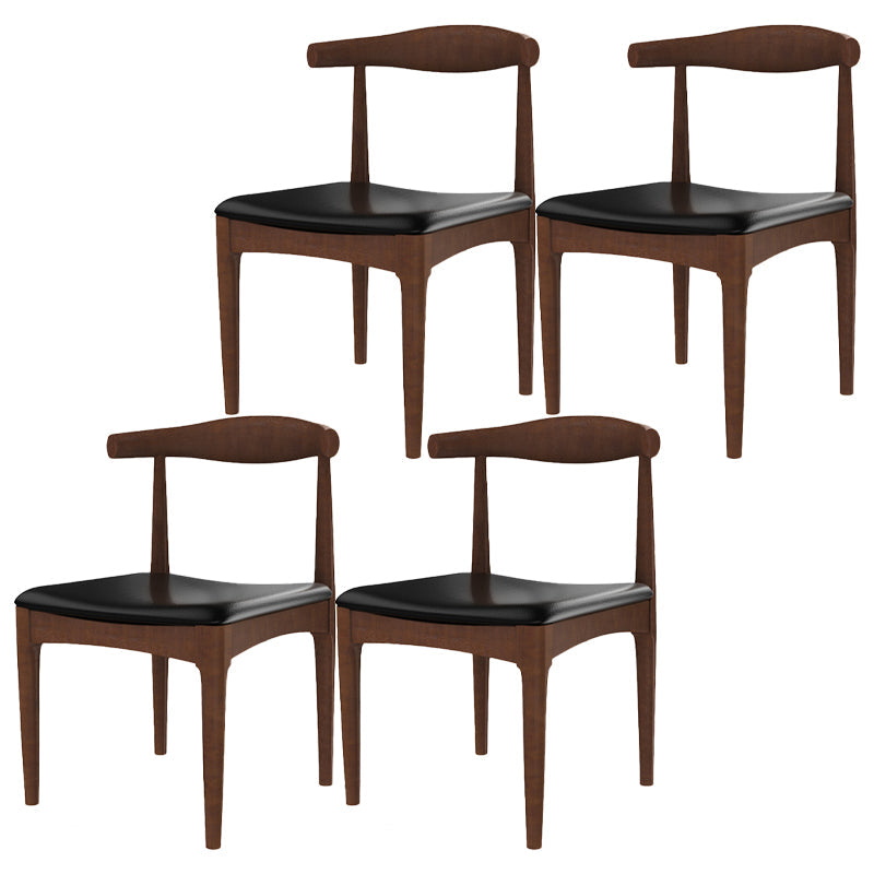 Modern Dining Open Back Chairs Dining Armless Side Chairs with Wooden Legs Walnut 4 Piece Set Clearhalo ' kitchen&dining_furn' 'Dining Chairs' 'Dining Tables & Seating' 'dining_chair' 'furn' 'furn_dining_chair' 'Furniture' 'furniture_dining_chair' 'Kitchen & Dining Furniture' 'kitchen' 4546552
