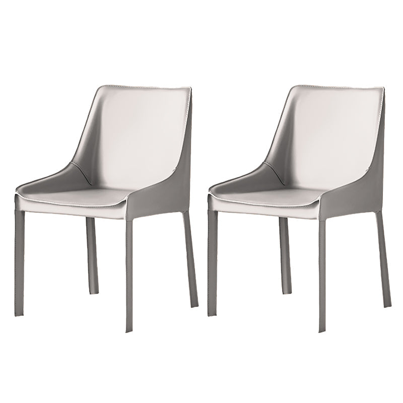 Contemporary Metal Dining Arm Chair Leather Dining Side Chairs for Restaurant Use Beige 2 Piece Set Clearhalo ' kitchen&dining_furn' 'Dining Chairs' 'Dining Tables & Seating' 'dining_chair' 'furn' 'furn_dining_chair' 'Furniture' 'furniture_dining_chair' 'Kitchen & Dining Furniture' 'kitchen' 4546556