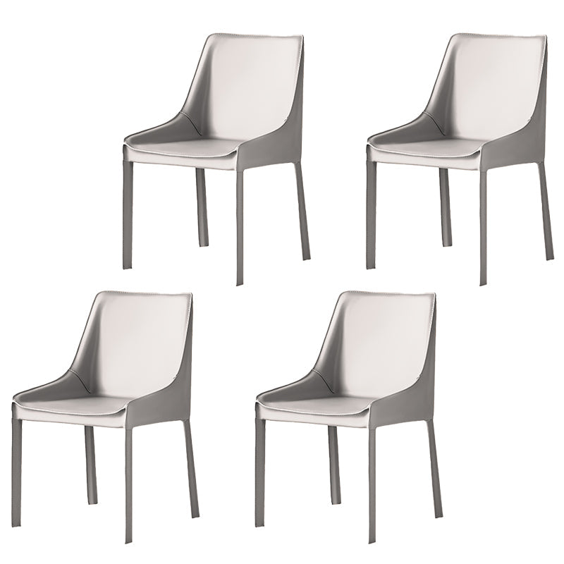 Contemporary Metal Dining Arm Chair Leather Dining Side Chairs for Restaurant Use Beige 4 Piece Set Clearhalo ' kitchen&dining_furn' 'Dining Chairs' 'Dining Tables & Seating' 'dining_chair' 'furn' 'furn_dining_chair' 'Furniture' 'furniture_dining_chair' 'Kitchen & Dining Furniture' 'kitchen' 4546558