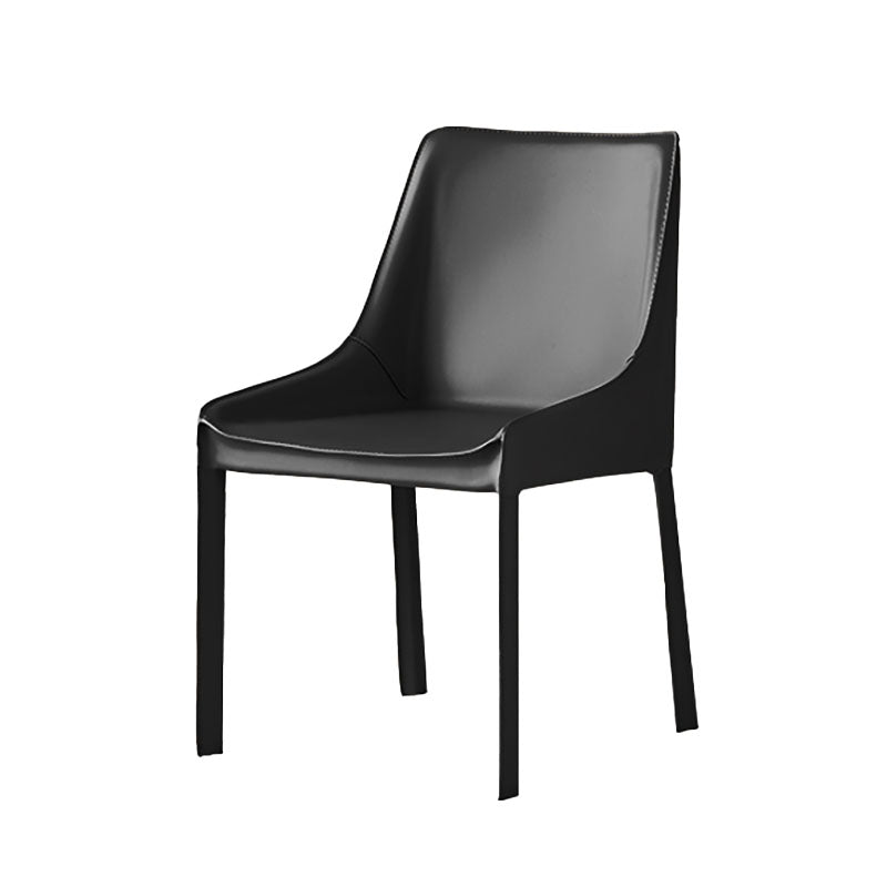 Contemporary Metal Dining Arm Chair Leather Dining Side Chairs for Restaurant Use Black 1 Piece Clearhalo ' kitchen&dining_furn' 'Dining Chairs' 'Dining Tables & Seating' 'dining_chair' 'furn' 'furn_dining_chair' 'Furniture' 'furniture_dining_chair' 'Kitchen & Dining Furniture' 'kitchen' 4546566
