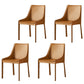Contemporary Metal Dining Arm Chair Leather Dining Side Chairs for Restaurant Use Light Brown 4 Piece Set Clearhalo ' kitchen&dining_furn' 'Dining Chairs' 'Dining Tables & Seating' 'dining_chair' 'furn' 'furn_dining_chair' 'Furniture' 'furniture_dining_chair' 'Kitchen & Dining Furniture' 'kitchen' 4546575