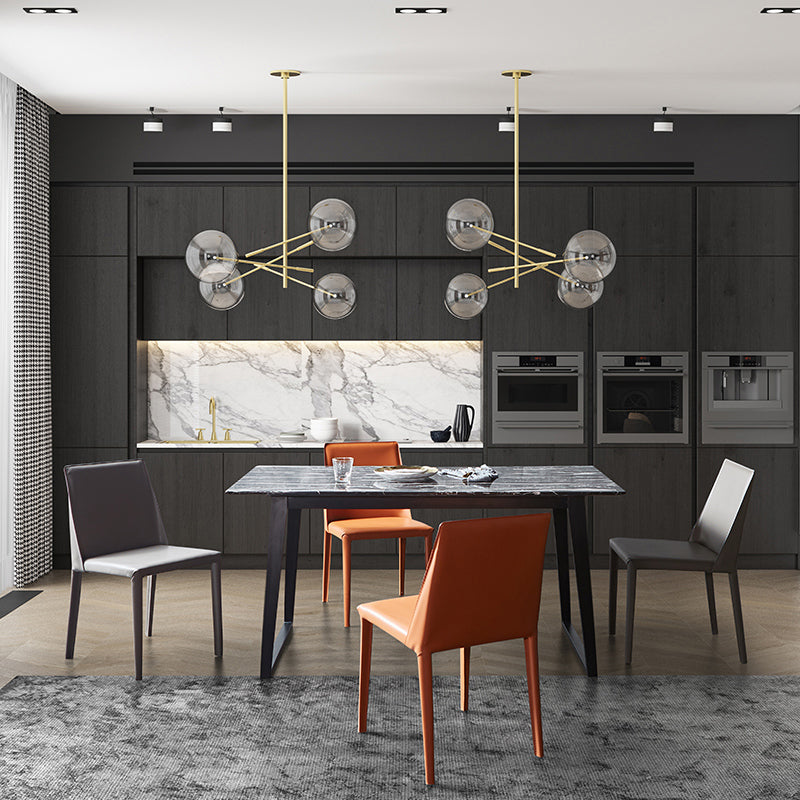 Contemporary Metal Dining Armless Chair Leather Dining Side Chair for Restaurant Use Clearhalo ' kitchen&dining_furn' 'Dining Chairs' 'Dining Tables & Seating' 'dining_chair' 'furn' 'furn_dining_chair' 'Furniture' 'furniture_dining_chair' 'Kitchen & Dining Furniture' 'kitchen' 4546601