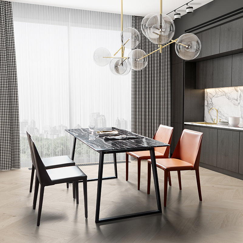 Contemporary Metal Dining Armless Chair Leather Dining Side Chair for Restaurant Use Clearhalo ' kitchen&dining_furn' 'Dining Chairs' 'Dining Tables & Seating' 'dining_chair' 'furn' 'furn_dining_chair' 'Furniture' 'furniture_dining_chair' 'Kitchen & Dining Furniture' 'kitchen' 4546604