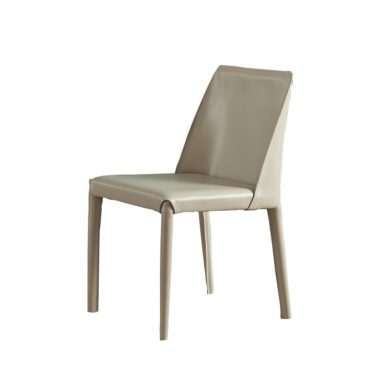 Contemporary Metal Dining Armless Chair Leather Dining Side Chair for Restaurant Use Clearhalo ' kitchen&dining_furn' 'Dining Chairs' 'Dining Tables & Seating' 'dining_chair' 'furn' 'furn_dining_chair' 'Furniture' 'furniture_dining_chair' 'Kitchen & Dining Furniture' 'kitchen' 4546608