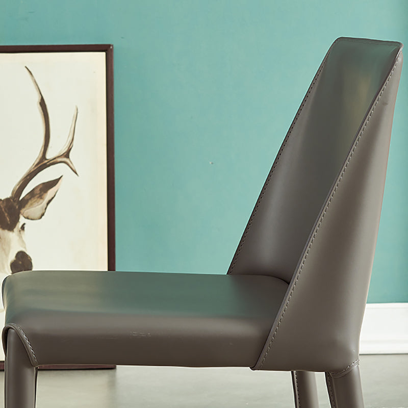 Contemporary Metal Dining Armless Chair Leather Dining Side Chair for Restaurant Use Clearhalo ' kitchen&dining_furn' 'Dining Chairs' 'Dining Tables & Seating' 'dining_chair' 'furn' 'furn_dining_chair' 'Furniture' 'furniture_dining_chair' 'Kitchen & Dining Furniture' 'kitchen' 4546611