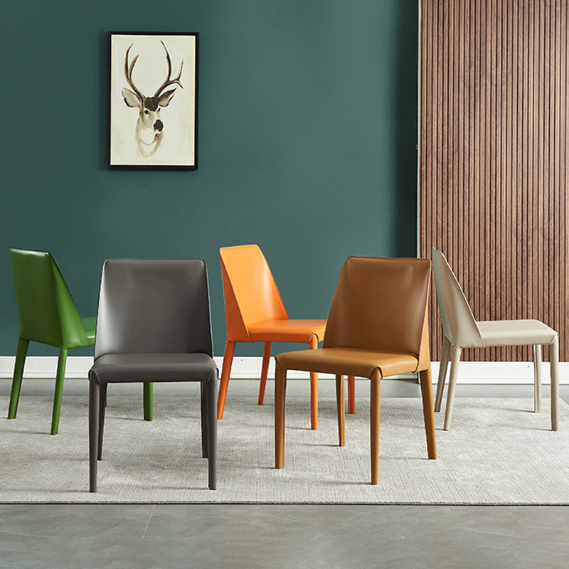 Contemporary Metal Dining Armless Chair Leather Dining Side Chair for Restaurant Use Clearhalo ' kitchen&dining_furn' 'Dining Chairs' 'Dining Tables & Seating' 'dining_chair' 'furn' 'furn_dining_chair' 'Furniture' 'furniture_dining_chair' 'Kitchen & Dining Furniture' 'kitchen' 4546614