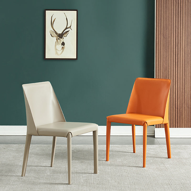 Contemporary Metal Dining Armless Chair Leather Dining Side Chair for Restaurant Use Clearhalo ' kitchen&dining_furn' 'Dining Chairs' 'Dining Tables & Seating' 'dining_chair' 'furn' 'furn_dining_chair' 'Furniture' 'furniture_dining_chair' 'Kitchen & Dining Furniture' 'kitchen' 4546615