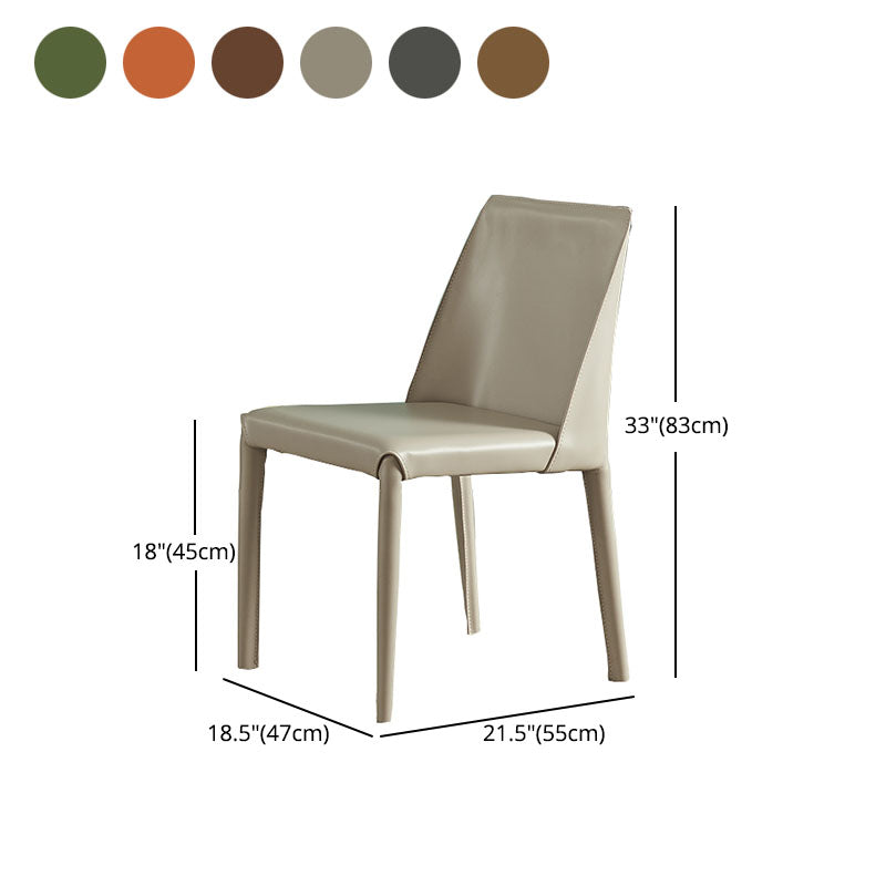 Contemporary Metal Dining Armless Chair Leather Dining Side Chair for Restaurant Use Clearhalo ' kitchen&dining_furn' 'Dining Chairs' 'Dining Tables & Seating' 'dining_chair' 'furn' 'furn_dining_chair' 'Furniture' 'furniture_dining_chair' 'Kitchen & Dining Furniture' 'kitchen' 4546618