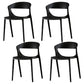 Modern Dining and Accent Chairs Indoor-Outdoor Plastic Open Back Side Chair Black Set of 4 Clearhalo ' kitchen&dining_furn' 'Dining Chairs' 'Dining Tables & Seating' 'dining_chair' 'Furniture' 'furniture_dining_chair' 'Kitchen & Dining Furniture' 'kitchen' 4546620