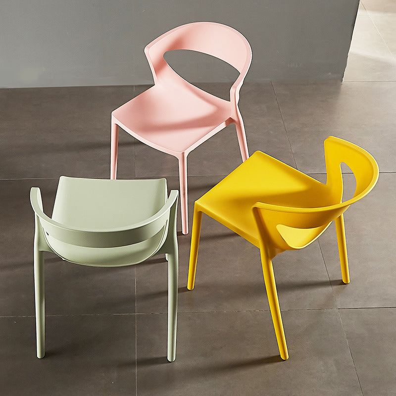 Modern Dining and Accent Chairs Indoor-Outdoor Plastic Open Back Side Chair Clearhalo ' kitchen&dining_furn' 'Dining Chairs' 'Dining Tables & Seating' 'dining_chair' 'Furniture' 'furniture_dining_chair' 'Kitchen & Dining Furniture' 'kitchen' 4546621