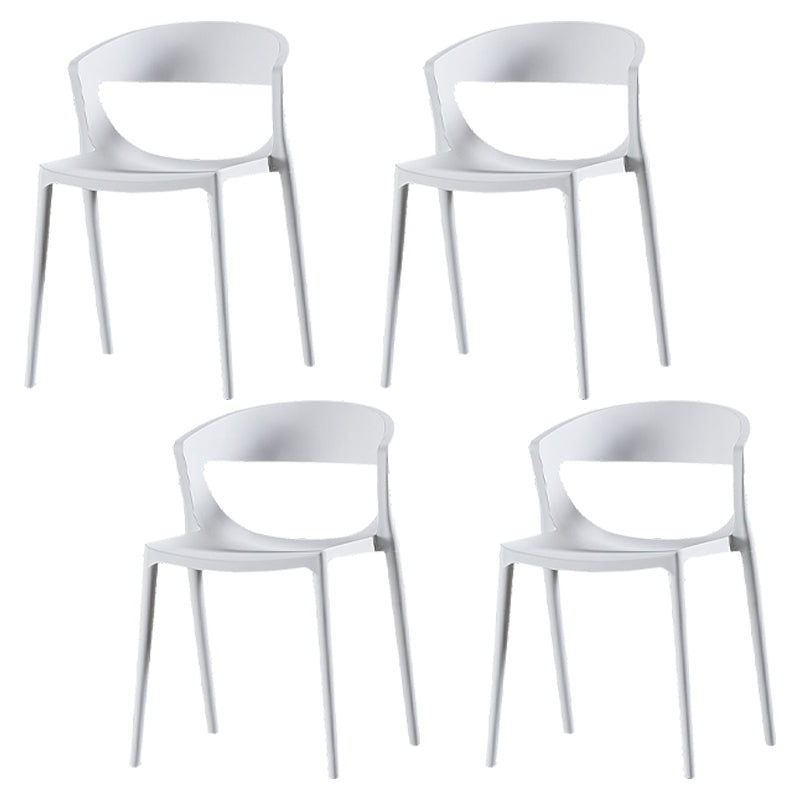 Modern Dining and Accent Chairs Indoor-Outdoor Plastic Open Back Side Chair White Set of 4 Clearhalo ' kitchen&dining_furn' 'Dining Chairs' 'Dining Tables & Seating' 'dining_chair' 'Furniture' 'furniture_dining_chair' 'Kitchen & Dining Furniture' 'kitchen' 4546624