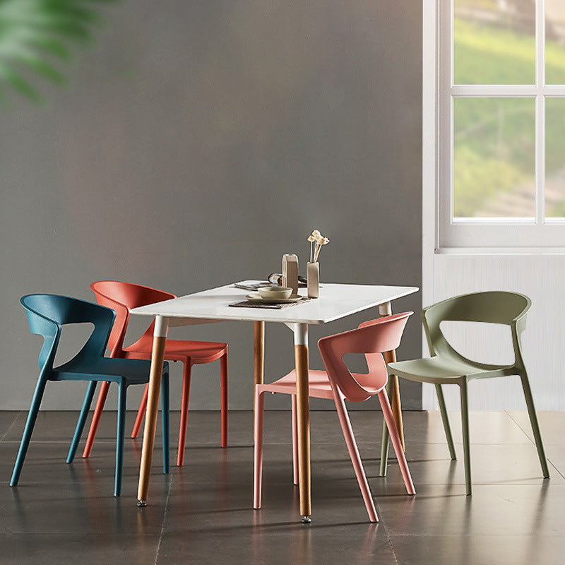 Modern Dining and Accent Chairs Indoor-Outdoor Plastic Open Back Side Chair Clearhalo ' kitchen&dining_furn' 'Dining Chairs' 'Dining Tables & Seating' 'dining_chair' 'Furniture' 'furniture_dining_chair' 'Kitchen & Dining Furniture' 'kitchen' 4546626